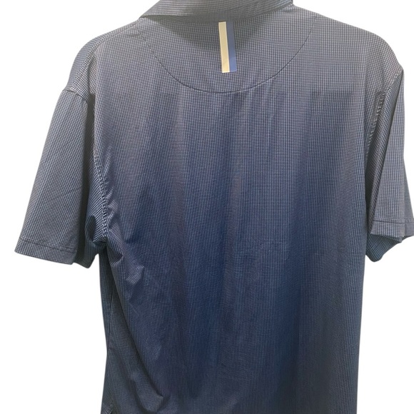 Rhoback The Dogstooth Houndstooth Performance PoloBlue Polo Shirt - Picture 2 of 8